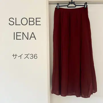 SLOBE IENA 개더 플레어 스커트/브라운