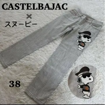CASTELBAJAC 스누피 38 데님 팬츠 빅 와펜