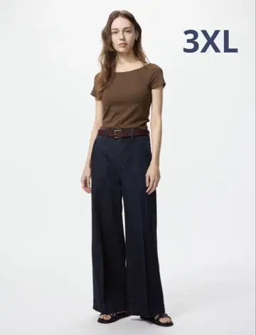 새상품 UNIQLO 와이드 트라우저 청바지 3XL 데님 빅 사이즈