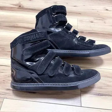 DSQUARED2 디스퀘어드 가죽 스웨이드 하이컷 스니커즈
