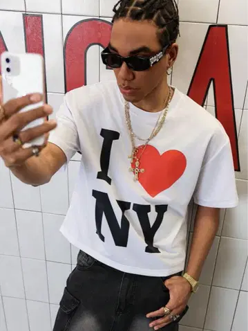 I LOVE NY 크롭 티셔츠 M 사이즈