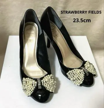 컨디션 최상 STRAWBERRY-FIELDS 펄 리본 힐 펌프스