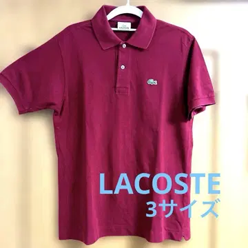 LACOSTE 피케 셔츠 버건디 사이즈 3