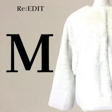 [새상품급] 리디 인조 모피 노카라 자켓 M 사이즈 화이트