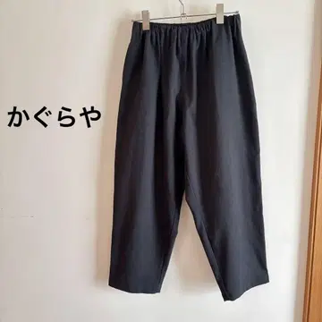 카구라야 와이드 팬츠 마 혼방 소재 일본제