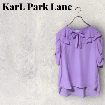 KarL Park Lane 9호 프릴 블라우스 퍼플 리본 여성용