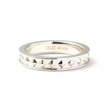CALEE STUDS SILVER NARROW RING