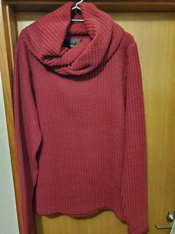 JACKROSE 빨간색 리브 터틀넥 스웨터