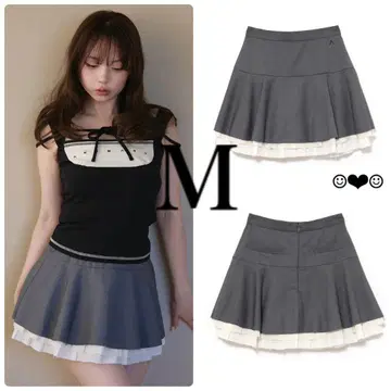 andmary Chuchu flare mini skirt gray M