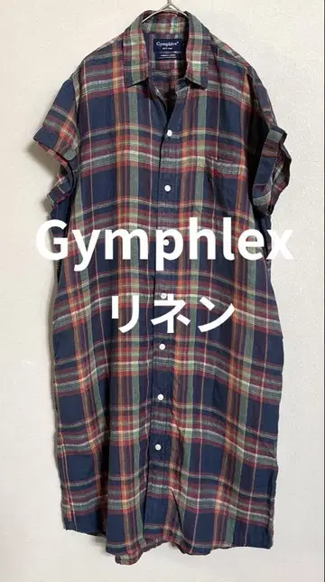 Gymphlex 체크 무늬 반팔 셔츠 원피스 size 12 S