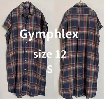 Gymphlex 체크 무늬 반팔 셔츠 원피스 size 12 S