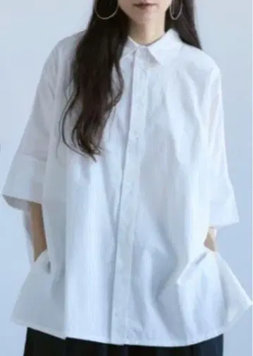 리브라큐 빅 실루엣 하프 슬리브 셔츠 화이트