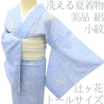 Y3183 새상품급 워셔블 여름 기모노 명주 츠지가하나 톨 사이즈 코몬