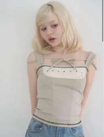 andmary Luca stitch tops beige 앤드마리