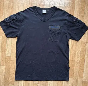 AVIREX U.S.A. 블랙 V넥 티셔츠 2XL