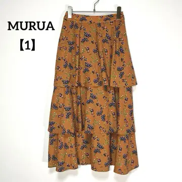 MURUA [1] 꽃무늬 3단 캉캉 스커트 롱 기장