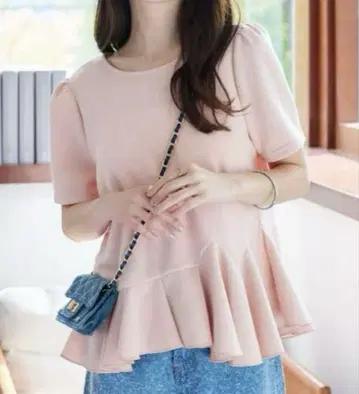 고베 레터스 비대칭 페플럼 상의 [C7492]