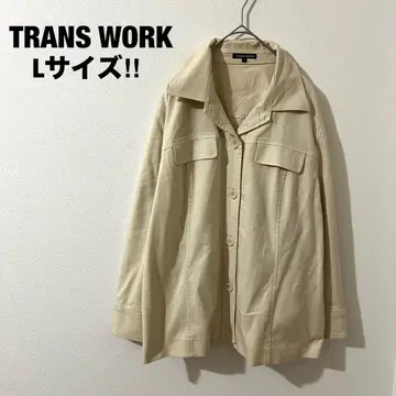 트랜스워크 자켓 베이지 여성용 빅 사이즈 L 코튼