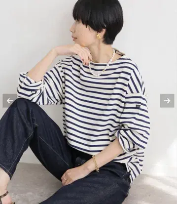 새상품 세인트 제임스 웨쌍 루즈 ECRU x MARINE T3
