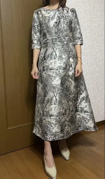 핸드메이드 원피스 소재 불명, 코튼 가능 모델 158cm 45kg
