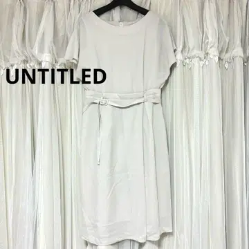 [UNTITLED] 무릎 기장 반팔 원피스 벨트 포함 라이트 그레이 M