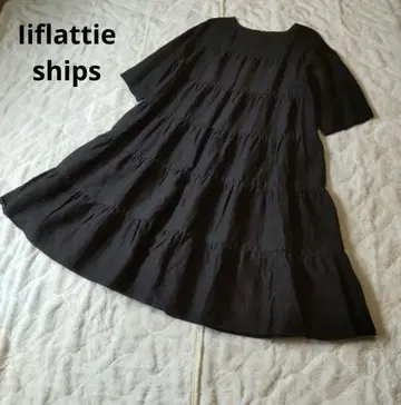 Iiflattie ships 린넨 큐프라 혼방 티어드 원피스