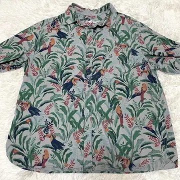 Mossimo Supply 알로하 셔츠 올 패턴 남국 새 큰부리새