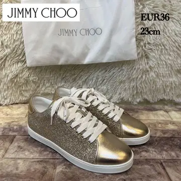 [새상품] JIMMY CHOO 골드 글리터 로우컷 스니커즈 23cm