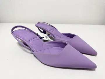 ZARA 슬링백 샌들 퍼플 보라색 24.5cm 여성용 새상품