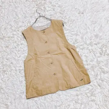 [ CROCODILE ] 코듀로이 베스트 (M) 베이지 자수 로고