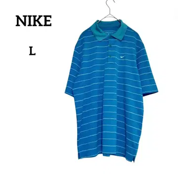 NIKE 나이키 골프 반팔 피케 셔츠 골프웨어 L 블루 보더