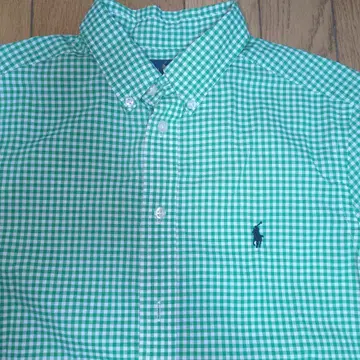 Ralph Lauren 그린 체크 반팔 셔츠 L 사이즈