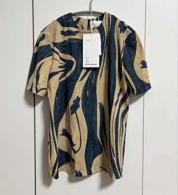 Marble Print Jersey Crew Neck Top