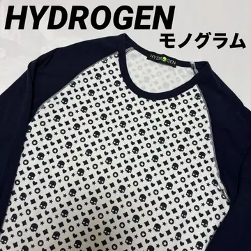 HYDROGEN 모노그램 스컬 다이아 하트 스타 롱T
