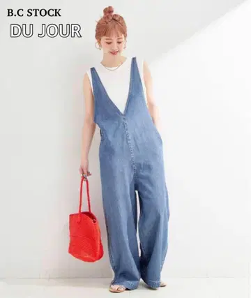 DU JOER 브이넥 멜빵바지