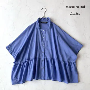 새상품급 mizuiroind(미즈이로 인드) 와이드 개더 셔츠