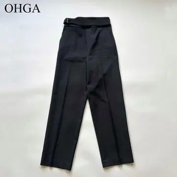 OHGA 오오가 벨트 블랙 스트레이트 팬츠 턱 깔끔 모드