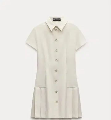 2024 ss ZARA 반팔 카라 부착 미니 원피스