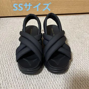 크로스 벨트 통굽 샌들