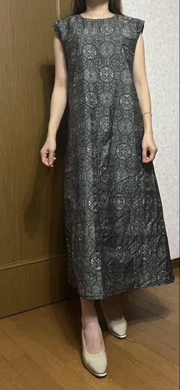 기모노 리메이크 원피스 오시마 명주 순수 실크 모델 158cm 45kg