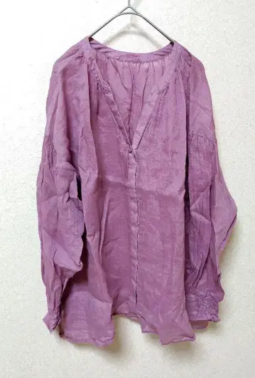 콜라주 개럴개런트 시어 라미 2WAY 개더 블라우스 핑크