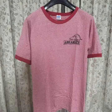 70년대 Champion 프린트 ARKANSAS 링거 티셔츠 XL!!