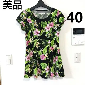 새상품급 슈퍼뷰티 튜닉 40 블랙 베이스 보타니컬