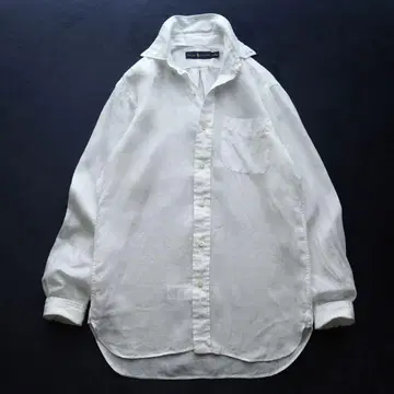RALPH LAUREN 린넨 셔츠 화이트 셔츠 긴팔 루즈핏 겉옷