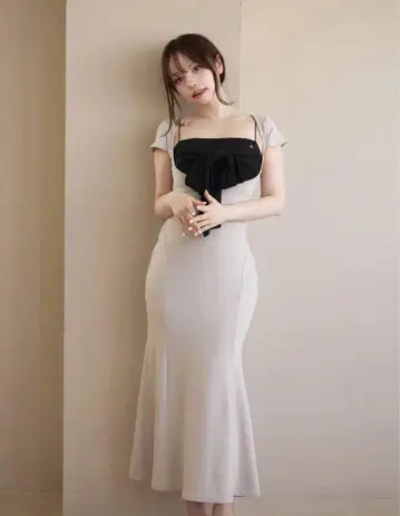 andmary Lady like 롱 드레스 베이지