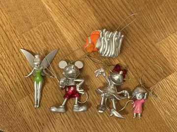 Disney 미키 미니 팅커벨 오너먼트 5개 세트