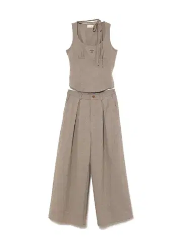 ANDMARY Donna ribbon pants set up brown