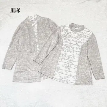 사토마 앙상블 (M) 꽃무늬 스트레치 쇼와 레트로 미세스 코디 외출복