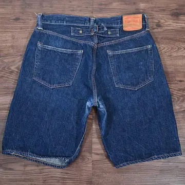 본크라 숏팬츠 데님 셀비지 신치 벨트 W34