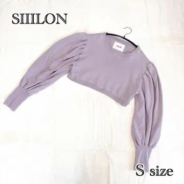 SIIILON 크롭 벌룬 슬리브 맨투맨 라벤더 S